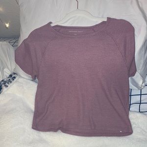 Pink American eagle crop top, size large, barely used.